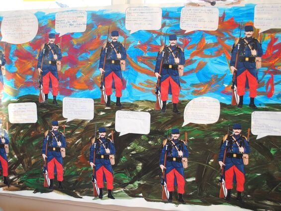 Fresque réalisée par les élèves de l'école des Ponceaux.